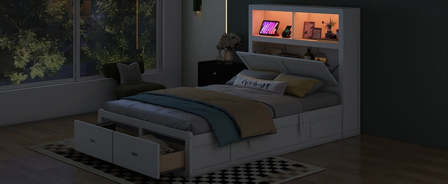 Empora Full Size Hydraulic Platform Storage Bed