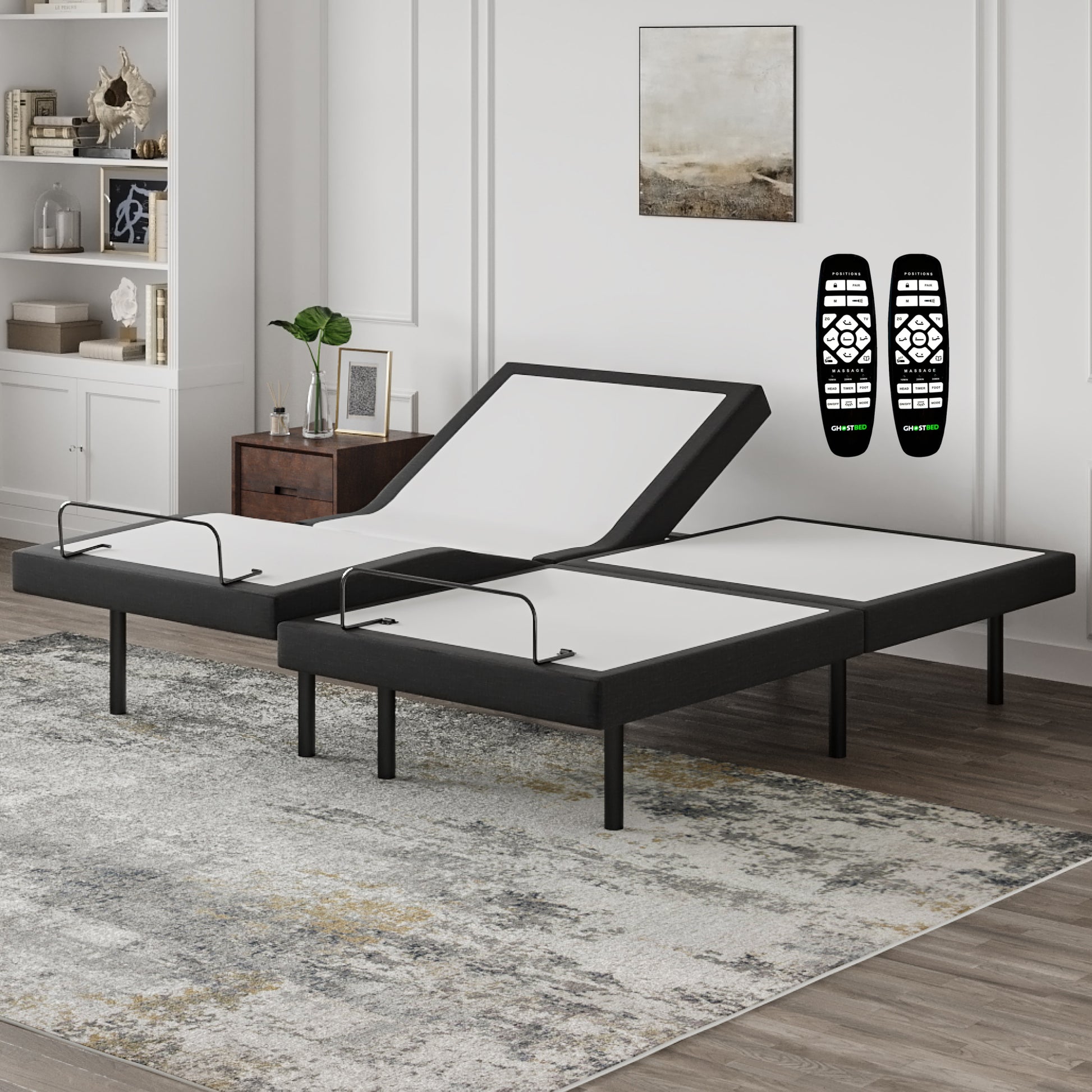 Ghostbed Adjustable Base Split King - Dark Gray Metal Frame with Personalized Comfort - detail view 2