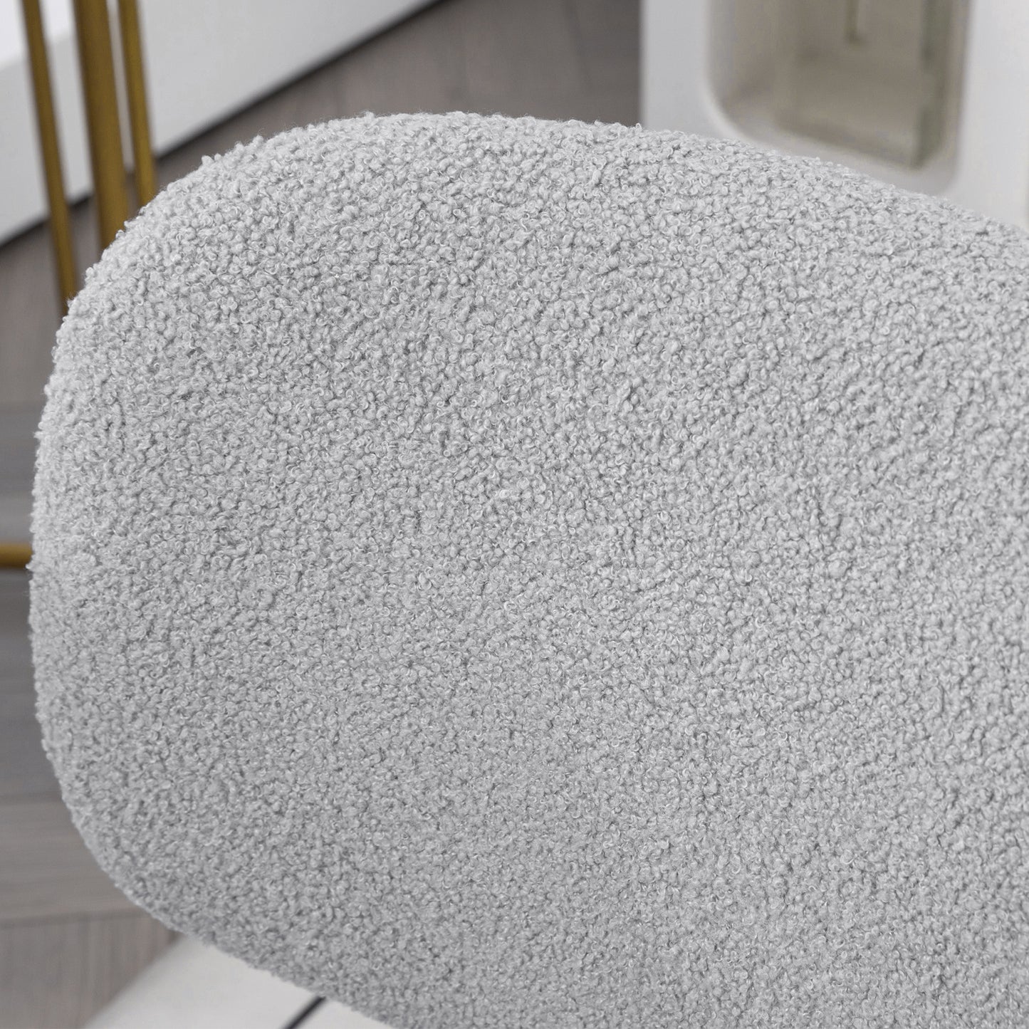 Kehlani Teddy Fleece Upholstered Armless Office Chair, Gray