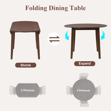 Extendable Round Dining Table for 2–4 People, Folding Wood Dining Table with Adjustable Size, Space-Saving Design for Small Apartments and Dining Areas - detail view 5