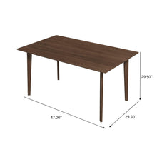Levi Modern Style Solid Wood Rectangular Dining Kitchen Table Brown 47' - detail view 4