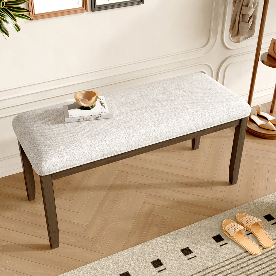 Upholstered Bench - Beige+brown - primary color shot