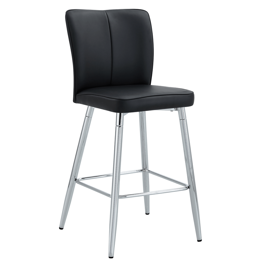 Black Metal Dining Chairs with Silver Legs (set of 2) - primary color shot
