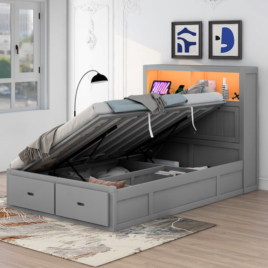 Empora Full Size Hydraulic Platform Storage Bed