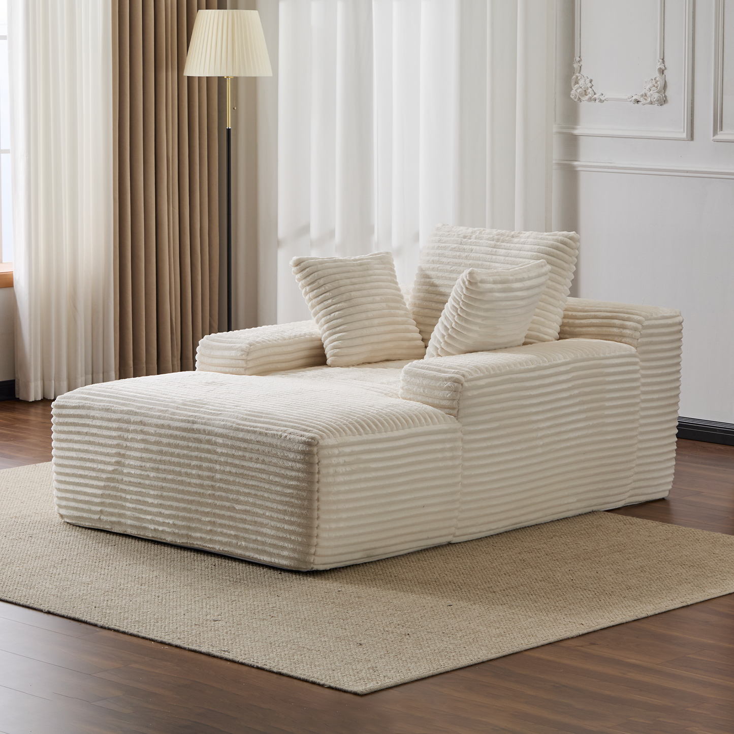 Oversized Chaise Lounge Chair Cozy Cloud Couch - White - detail view 2