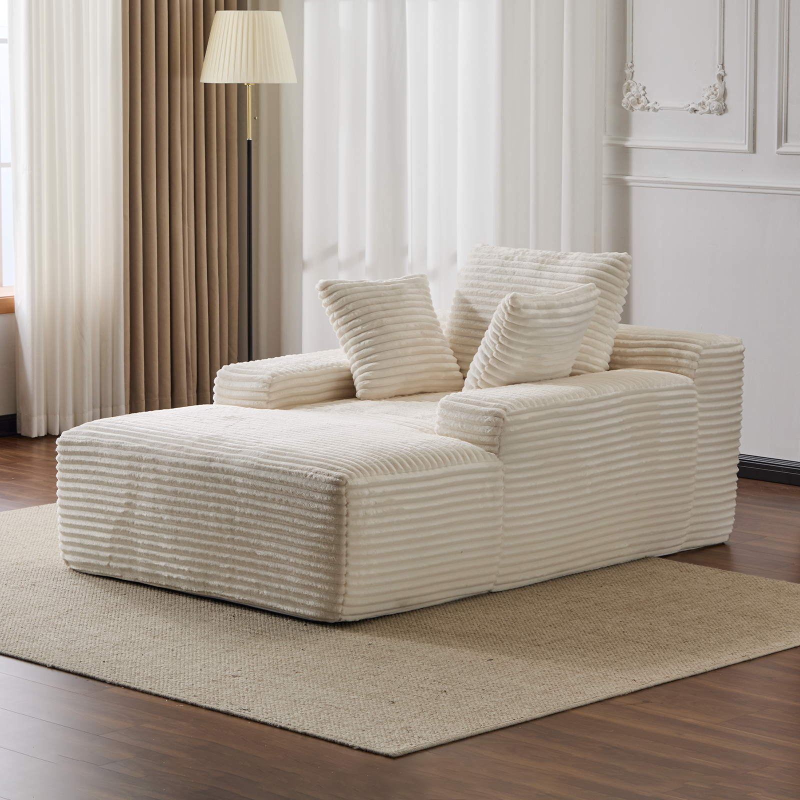 Oversized Chaise Lounge Chair Cozy Cloud Couch - White - detail view 2