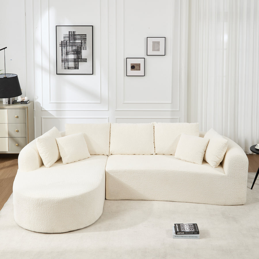 109 Inch Cloud Sectional Couch, Boneless Sofa for Living Room, Corduroy Modular Couch with L Shape Chaise, Modern Compressed Sofa in a - primary color shot