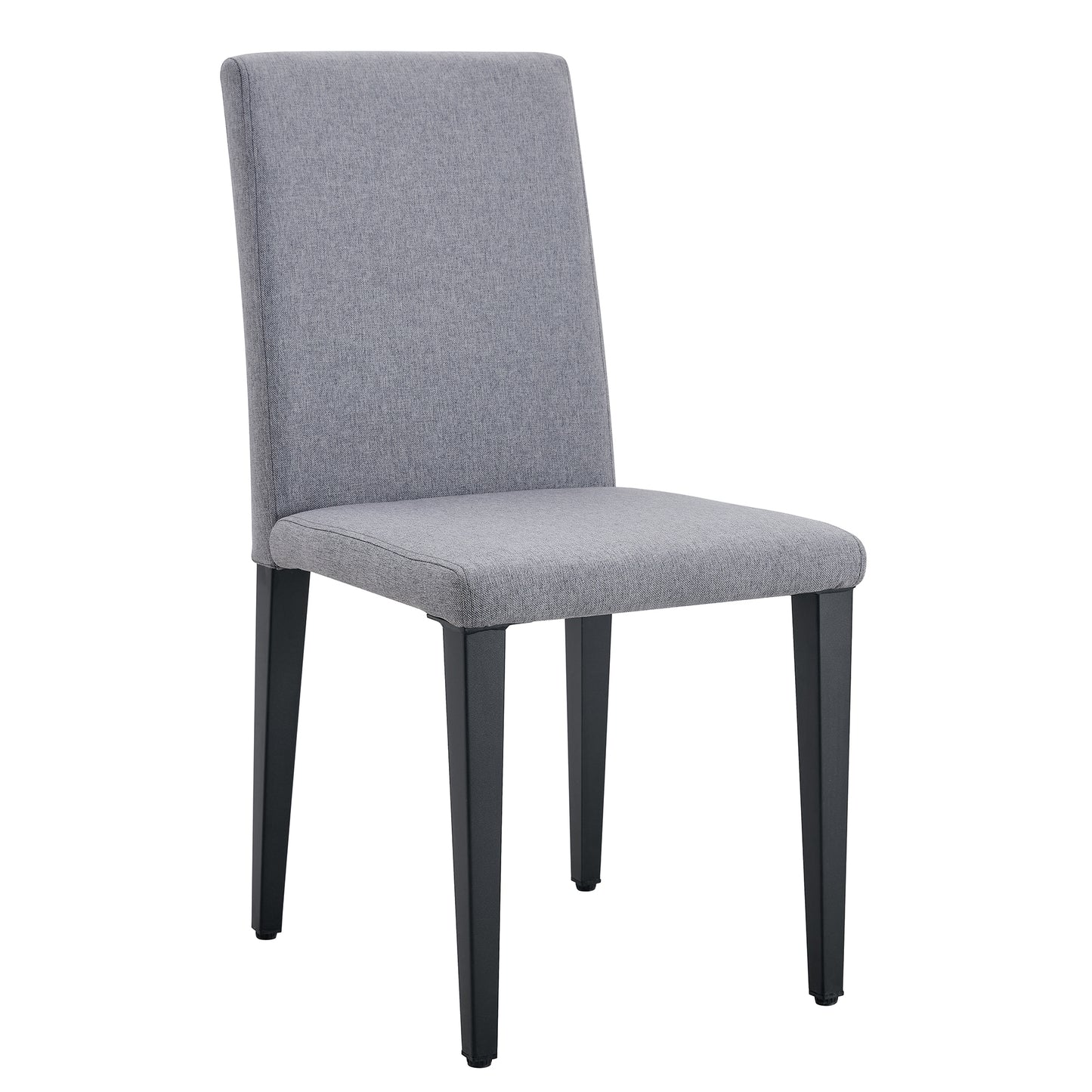 Gray Linen Dining Chairs with Black Legs (set of 2) - primary color shot