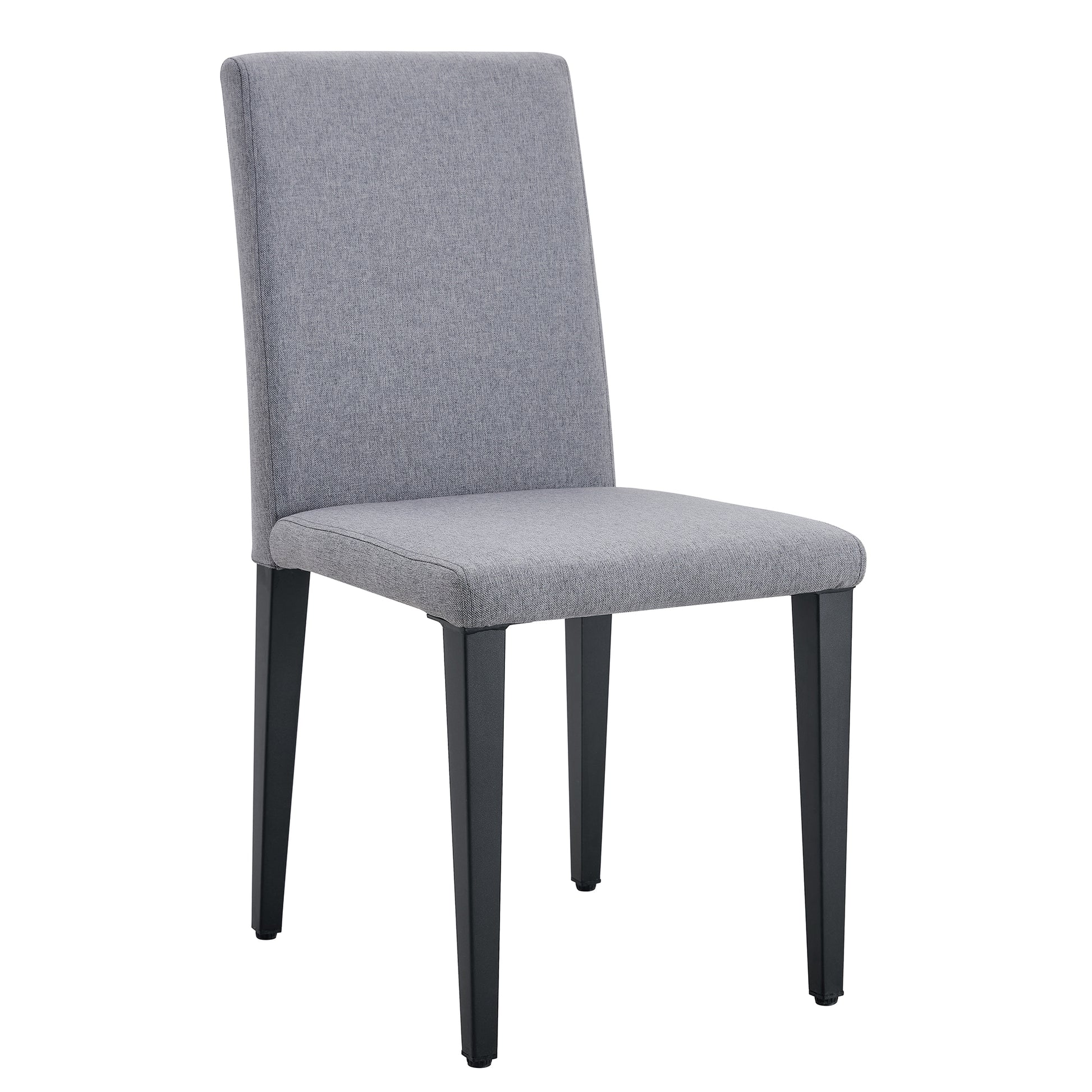 Gray Linen Dining Chairs with Black Legs (set of 2) - primary color shot