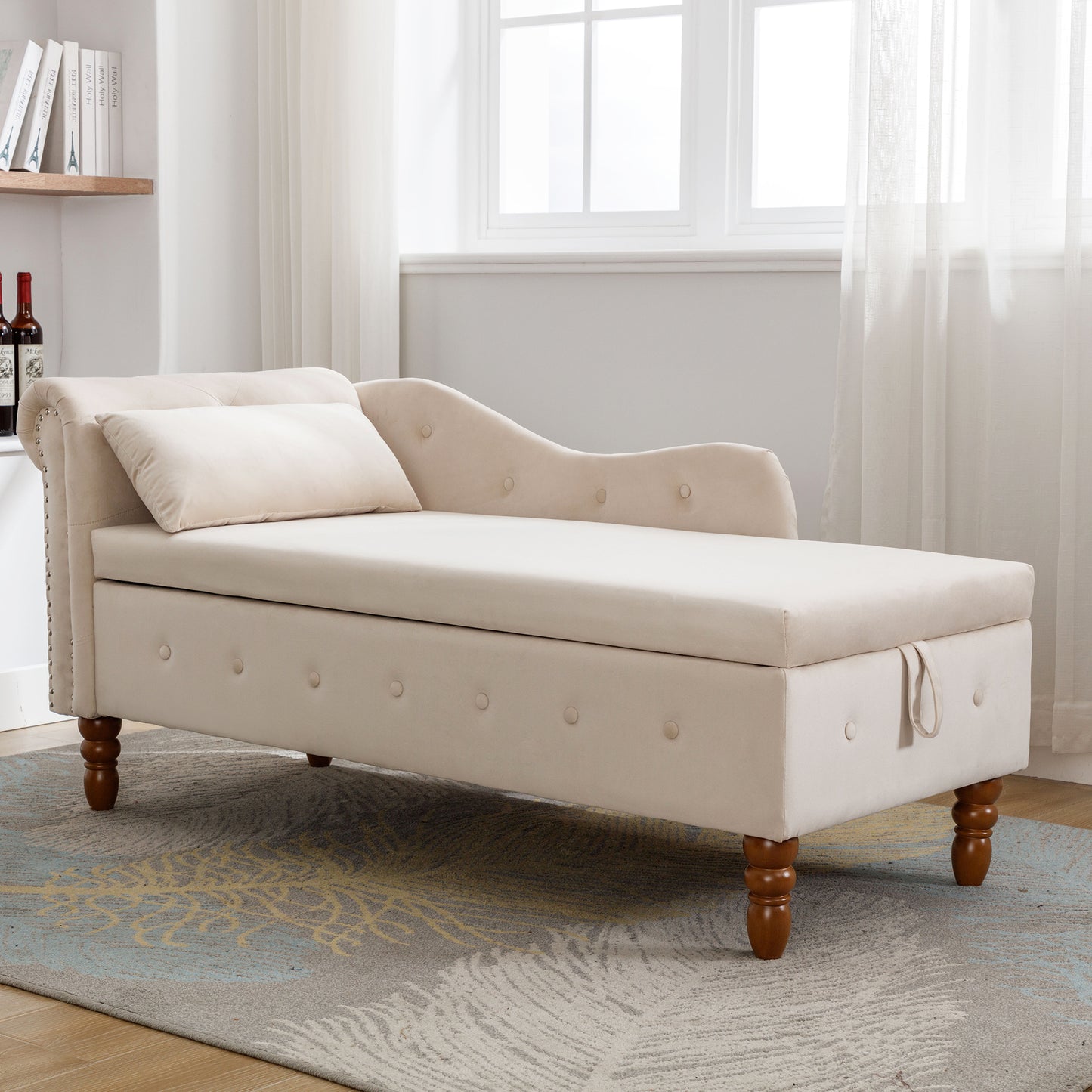 Beige Chaise Lounge Indoor - detail view 7
