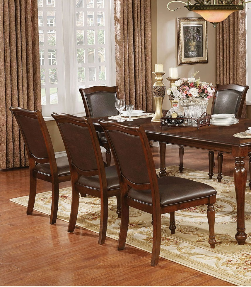 Beatrice Traditional Solid Wood Brown Cherry & Espresso Side Chairs Set of 2