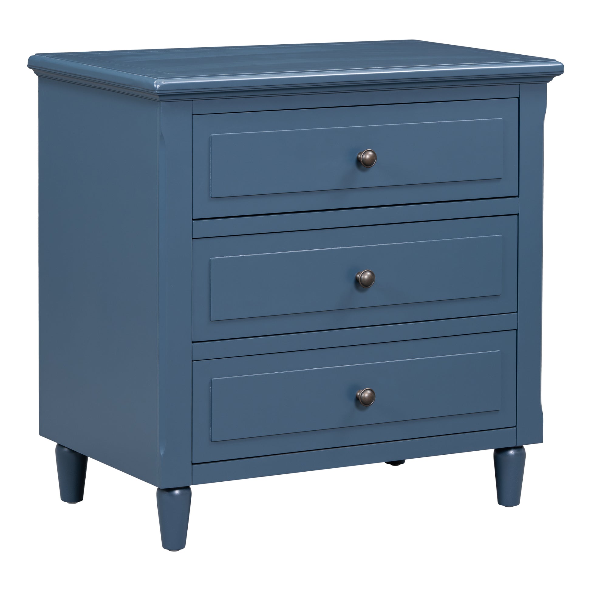 Blue Glider Nesting Tables with Wood Legs - detail view 4