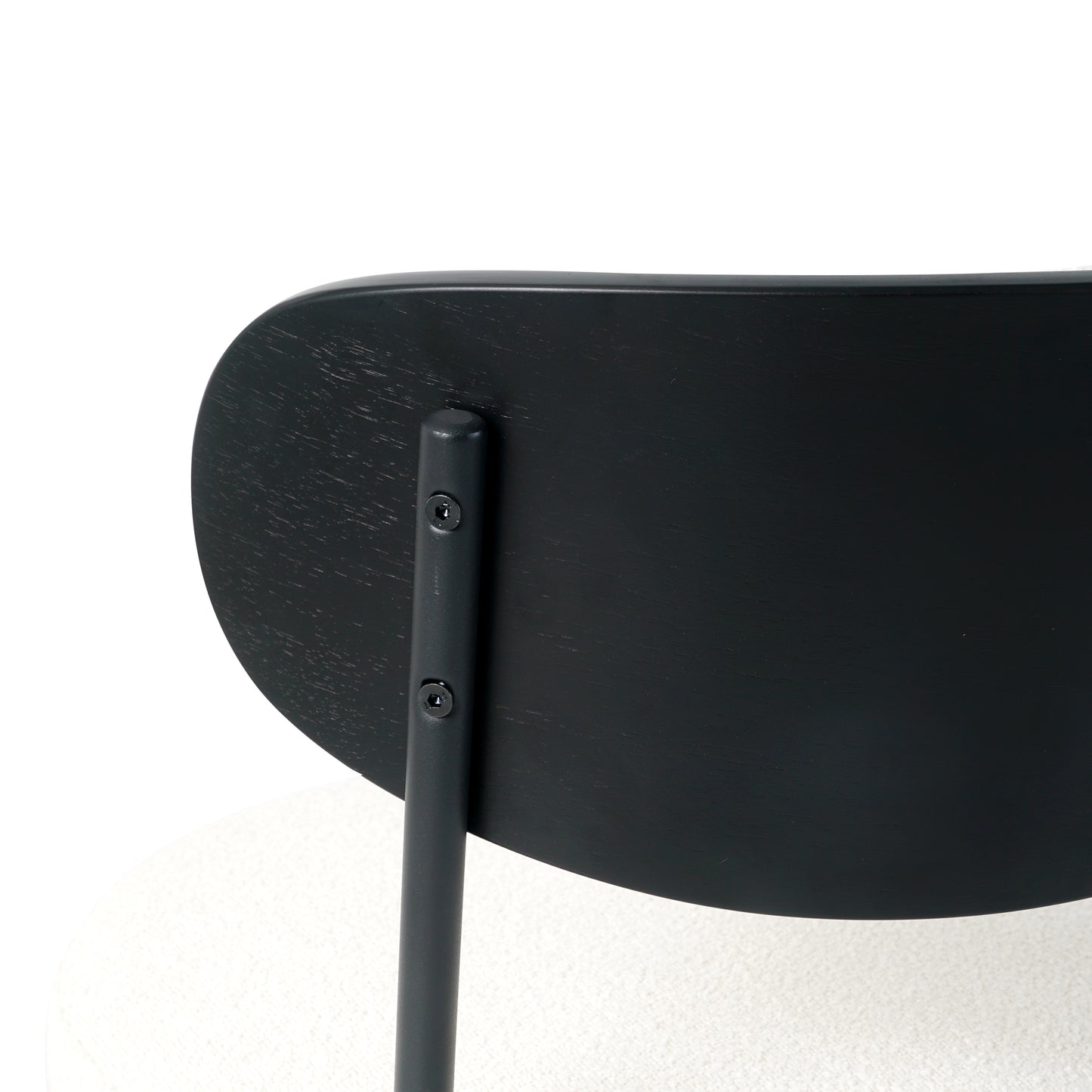 Cleo Modern Boucle Upholstered Side Chairs Set of 2 White & Black