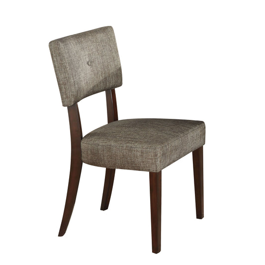 Upholstered Fabric Side Chairs – Espresso (Set of 2)