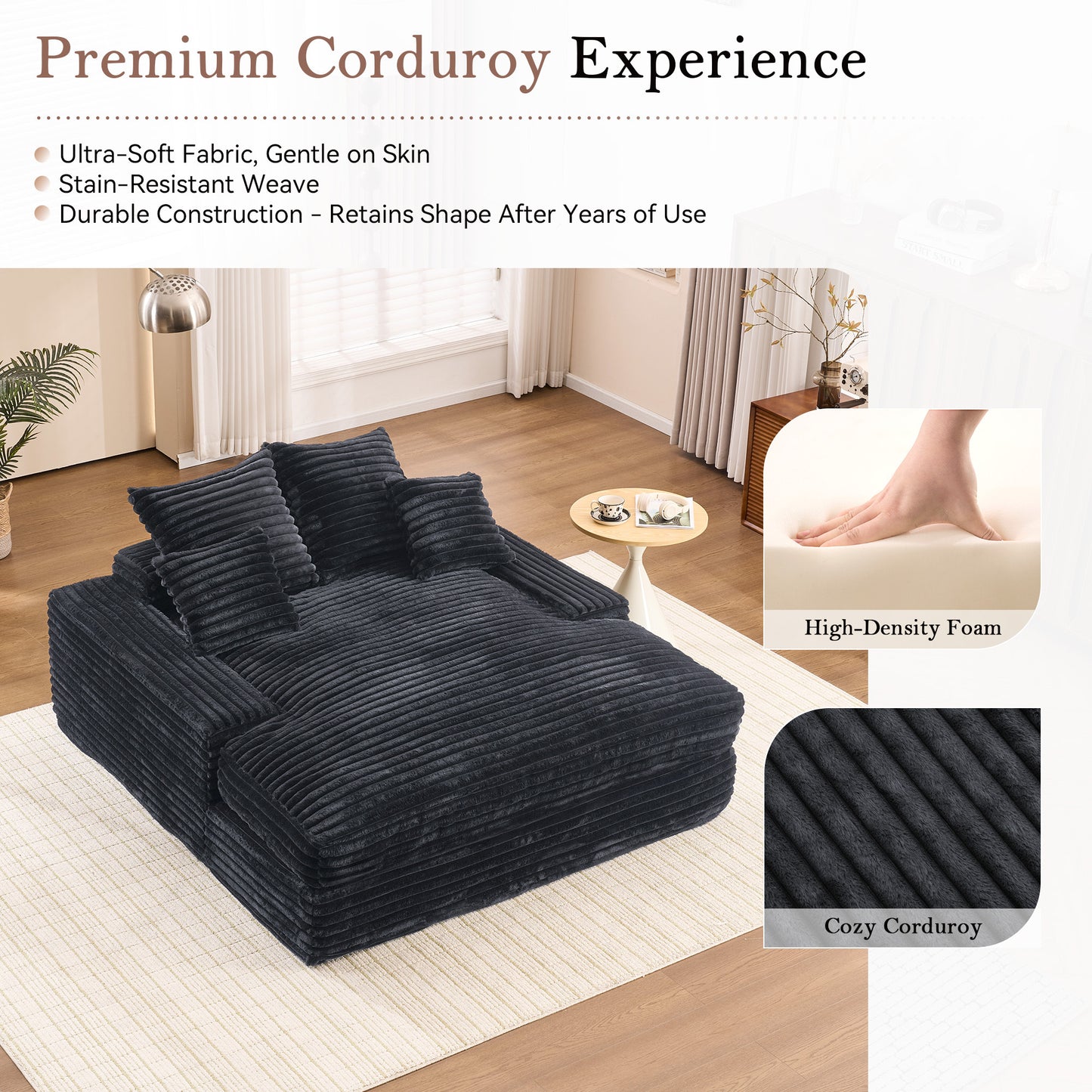 28" Dr-Oversized Chaise Lounge Chair - Gray - detail view 7