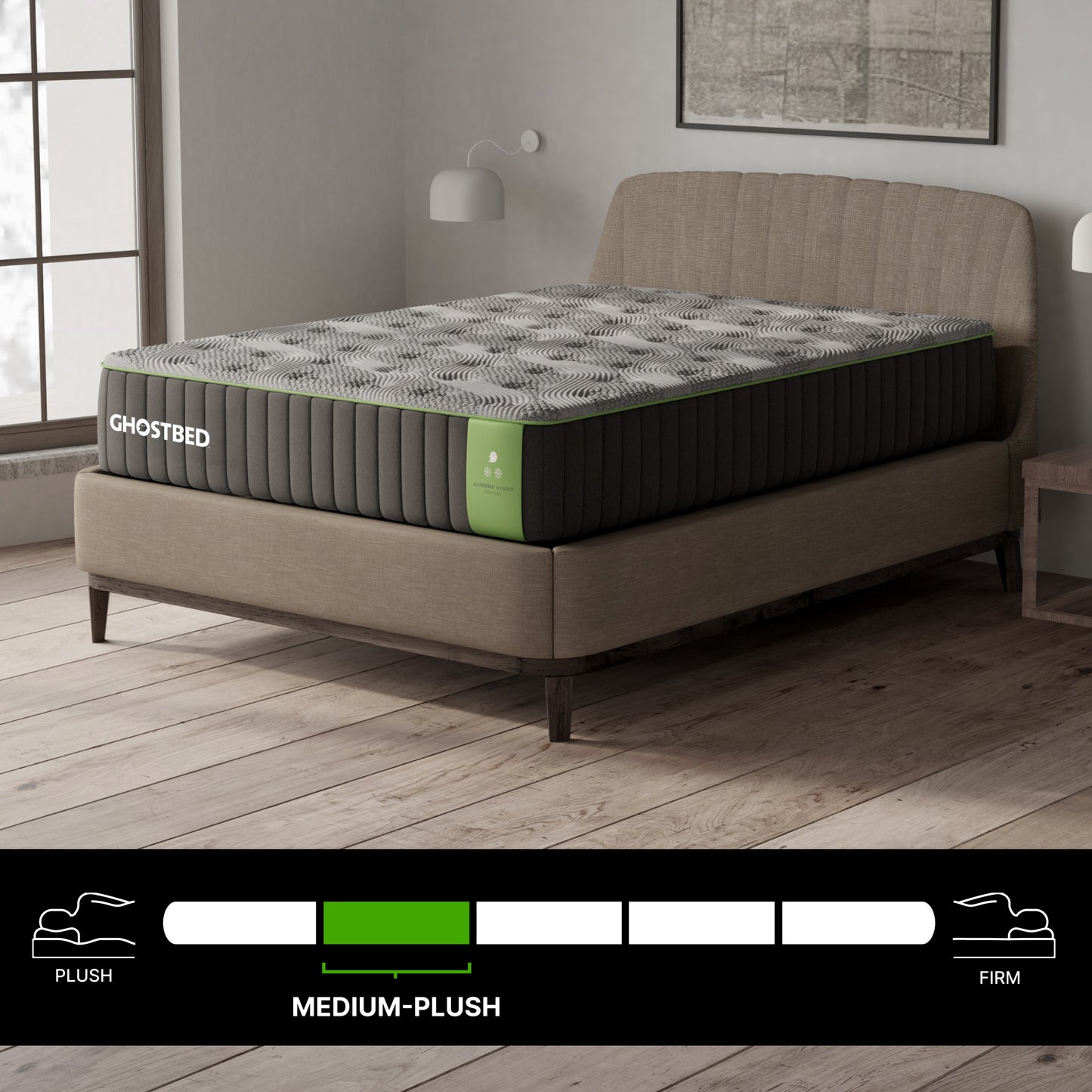 Ghostbed Supreme 12' King Hybrid Mattress with Ghost Ice Quilted Cover in Grey - detail view 5
