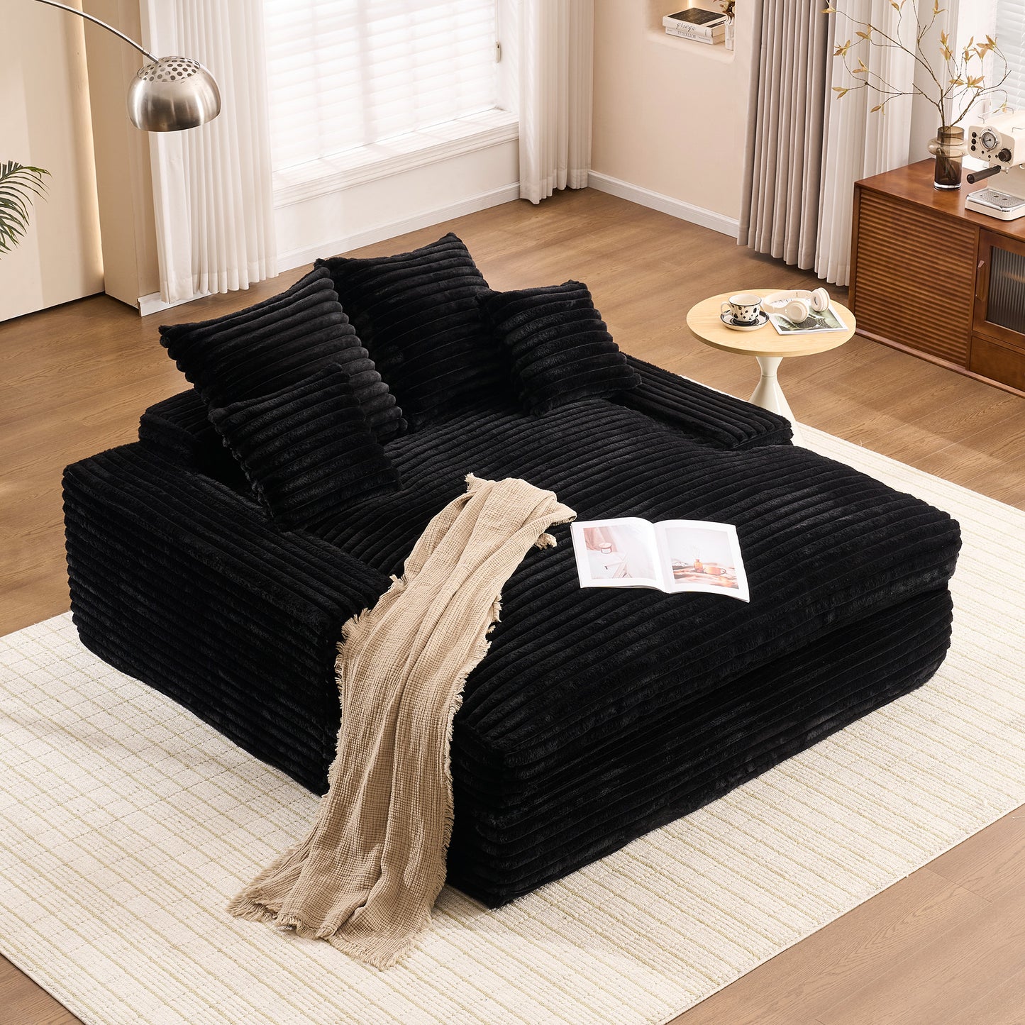 28" Dr-Oversized Chaise Lounge Chair - Black - detail view 8