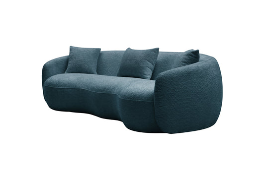 Modern Curved Sofa - Blue - detail view 2