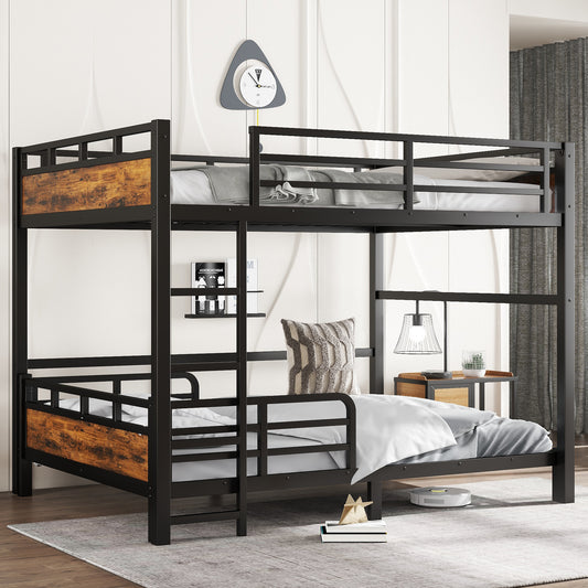 Queen over Queen Metal Bunk Bed/metal Loft Bed and Metal Platform Beds - Vintage - detail view 2