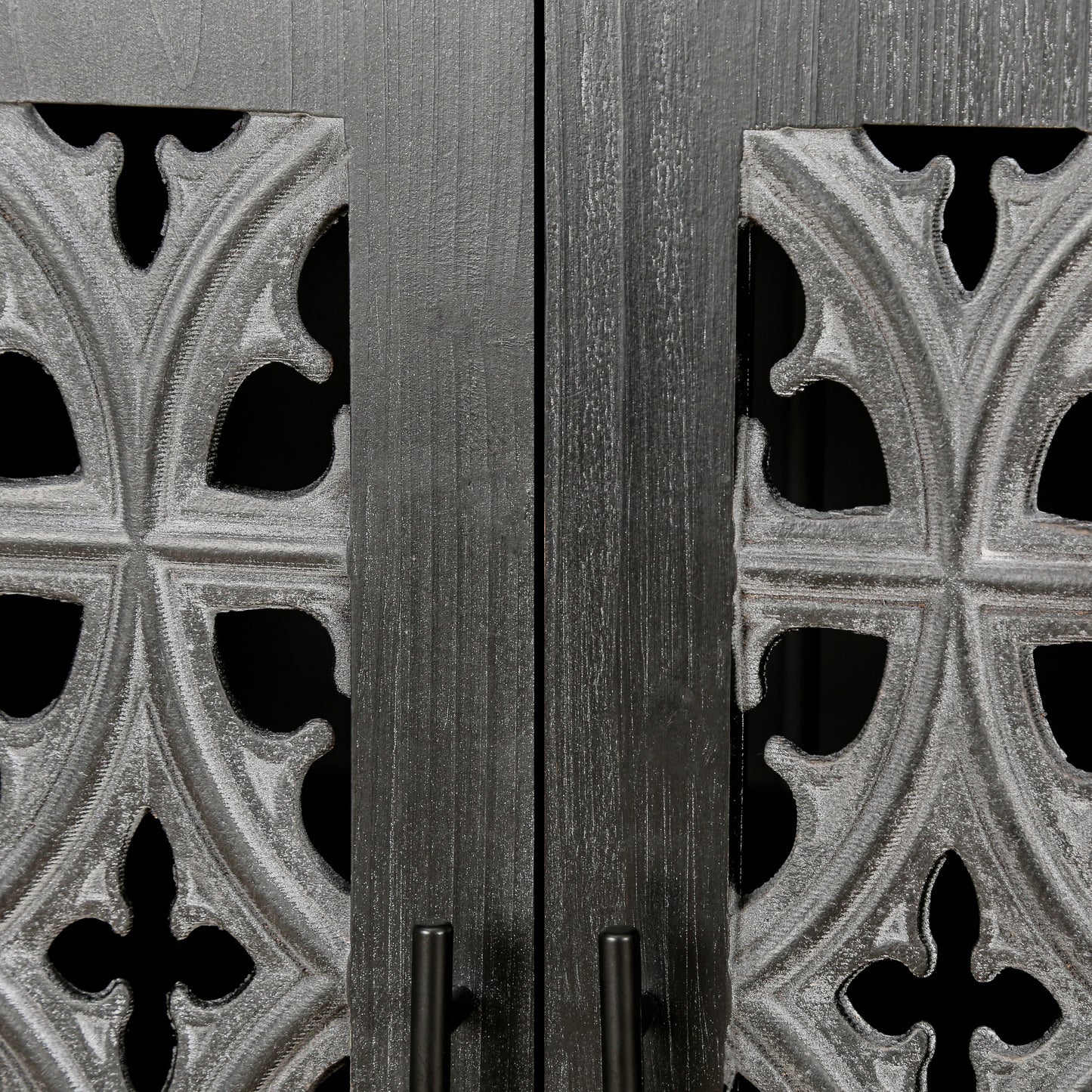 Hollis Hollow Door Antique Cabinet, Antique Black