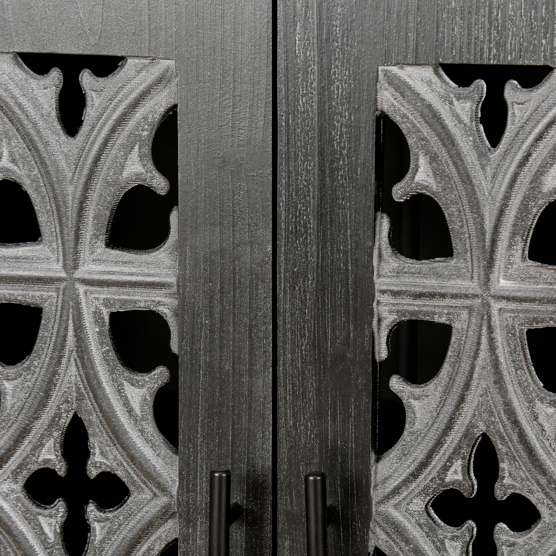 Hollis Hollow Door Antique Cabinet, Antique Black