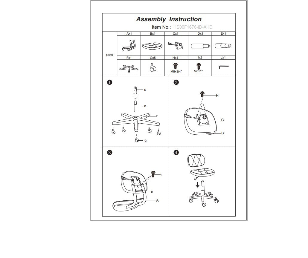 Modern PU Leather Office Chair, Black