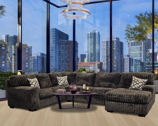 Allison Hugo Oversized Channel Corduroy Sectional – Chocolate