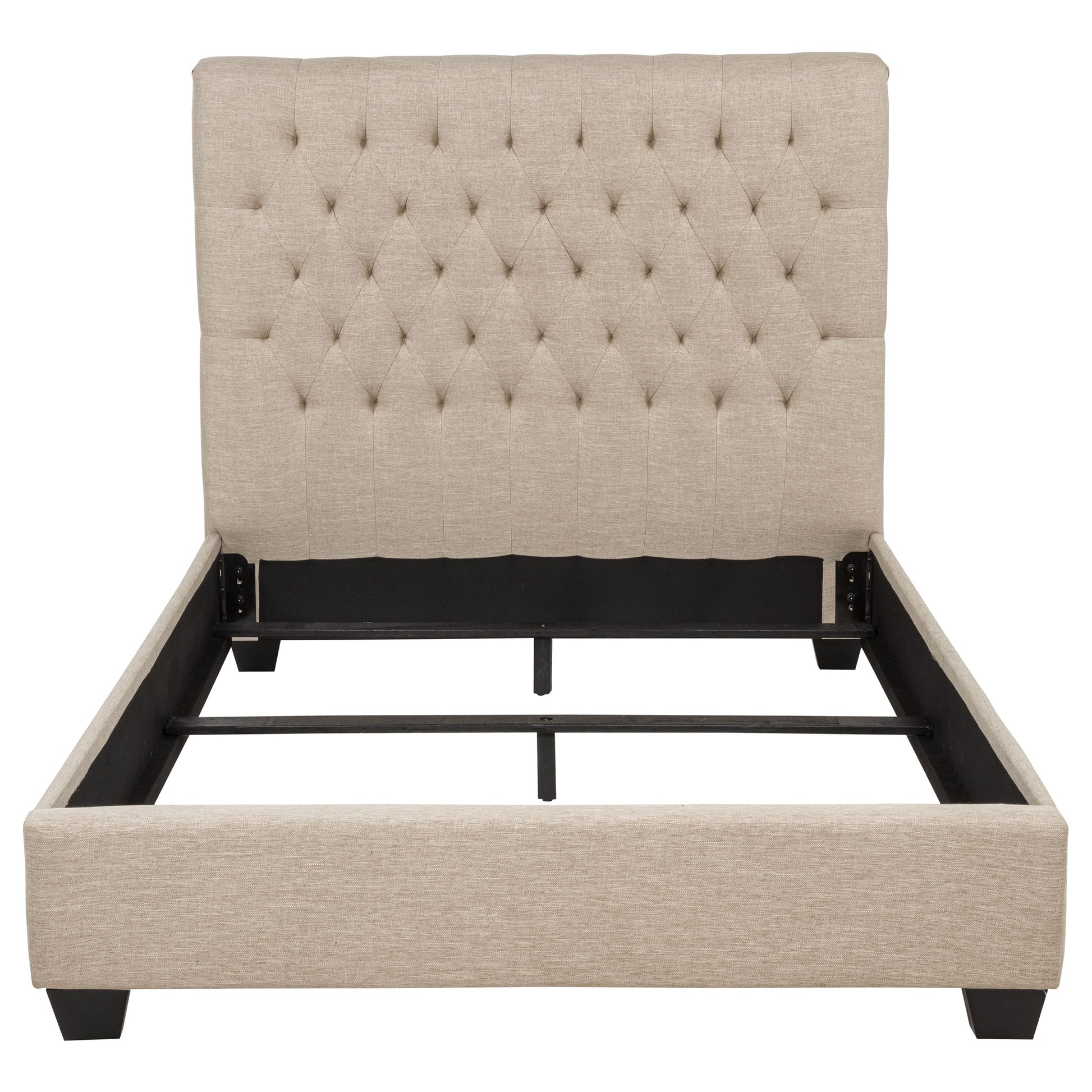 Chloe Upholstered Full Panel Bed Oatmeal