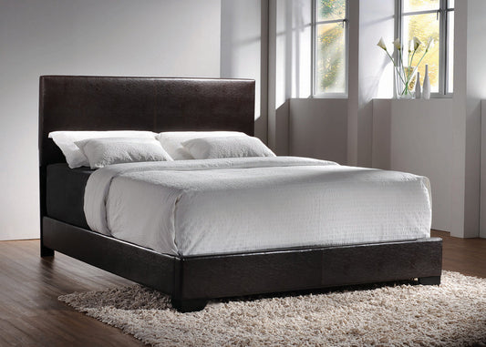 Conner King Bed in Dark Brown Leatherette - Coaster Fine Furniture