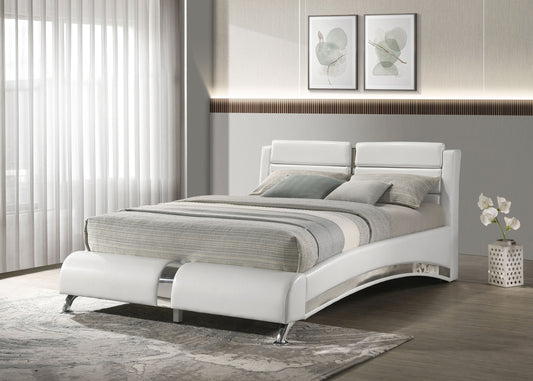 Jeremaine Upholstered California King Sleigh Bed – White
