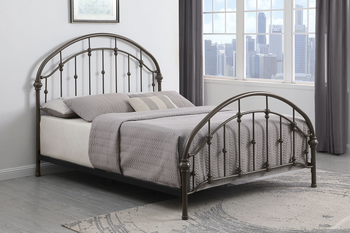 Rowan Metal Eastern King Bed – Dark Bronze