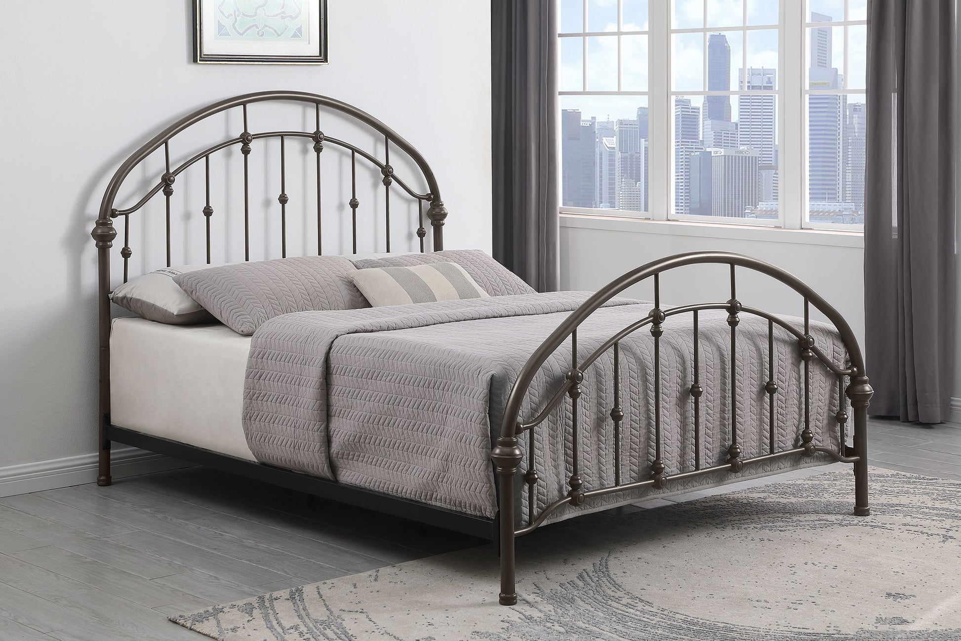 Rowan Metal Eastern King Bed – Dark Bronze