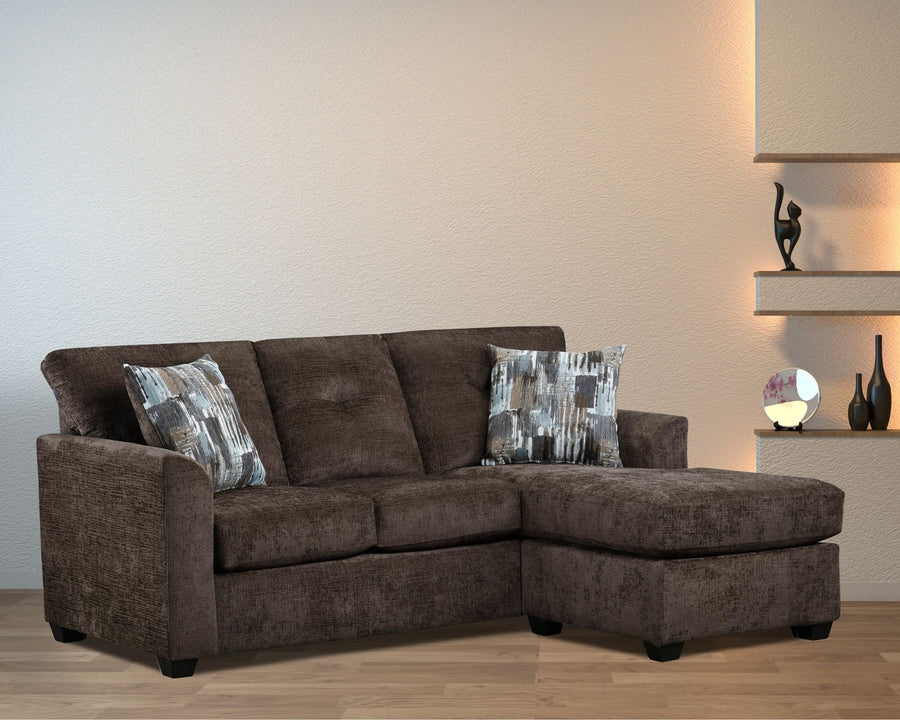 Gerald Woven Velvet Chofa with Pillows - Chocolate