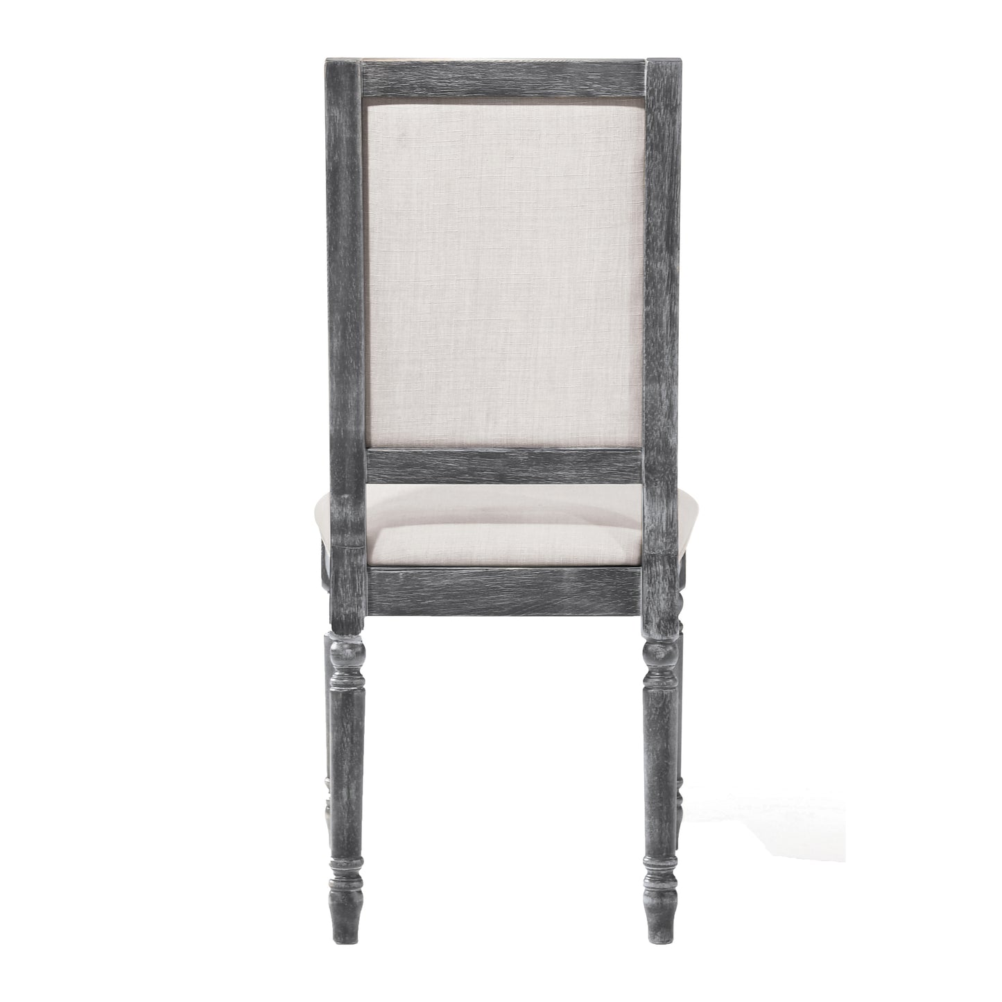 Cream and Weathered Grey Open Back Side Chairs Set of 2