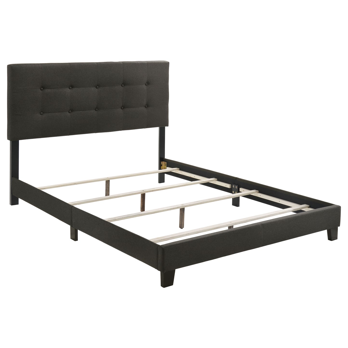 Mapes Upholstered Eastern King Panel Bed - Charcoal