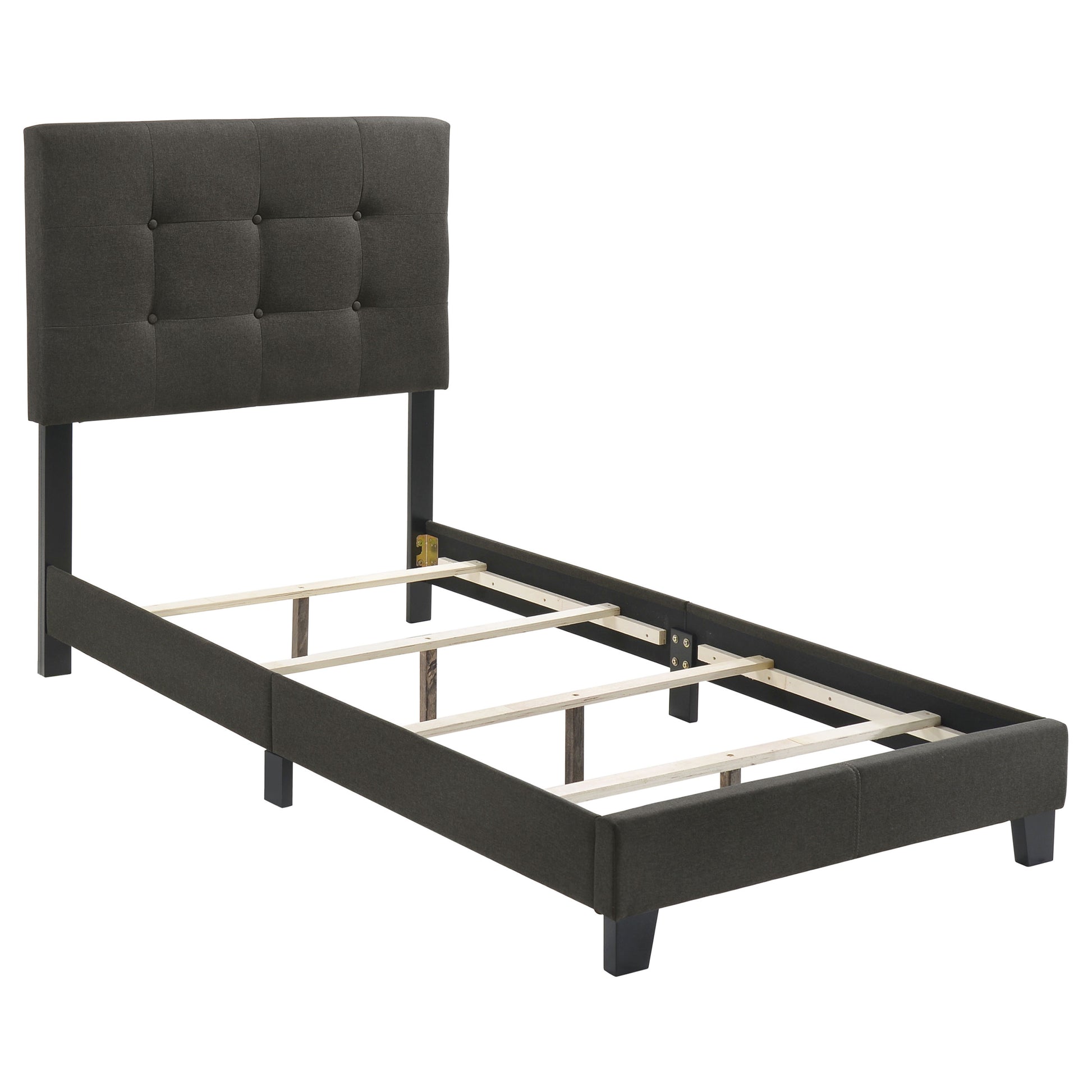 Mapes Upholstered Twin Panel Bed – Charcoal