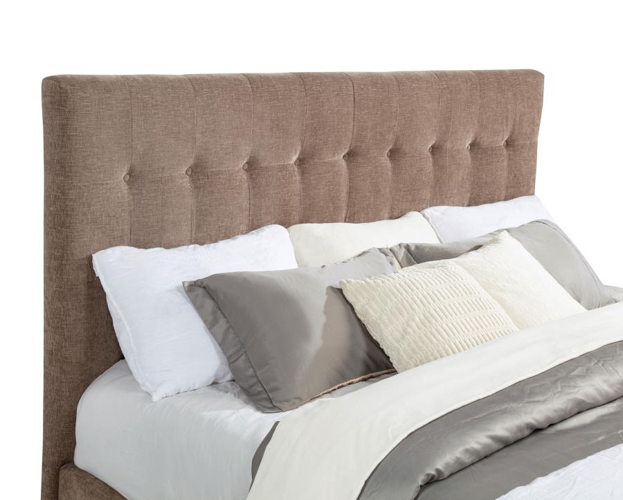 Senna Upholstered Eastern King Audio Flame Visualizer Bed – Brown