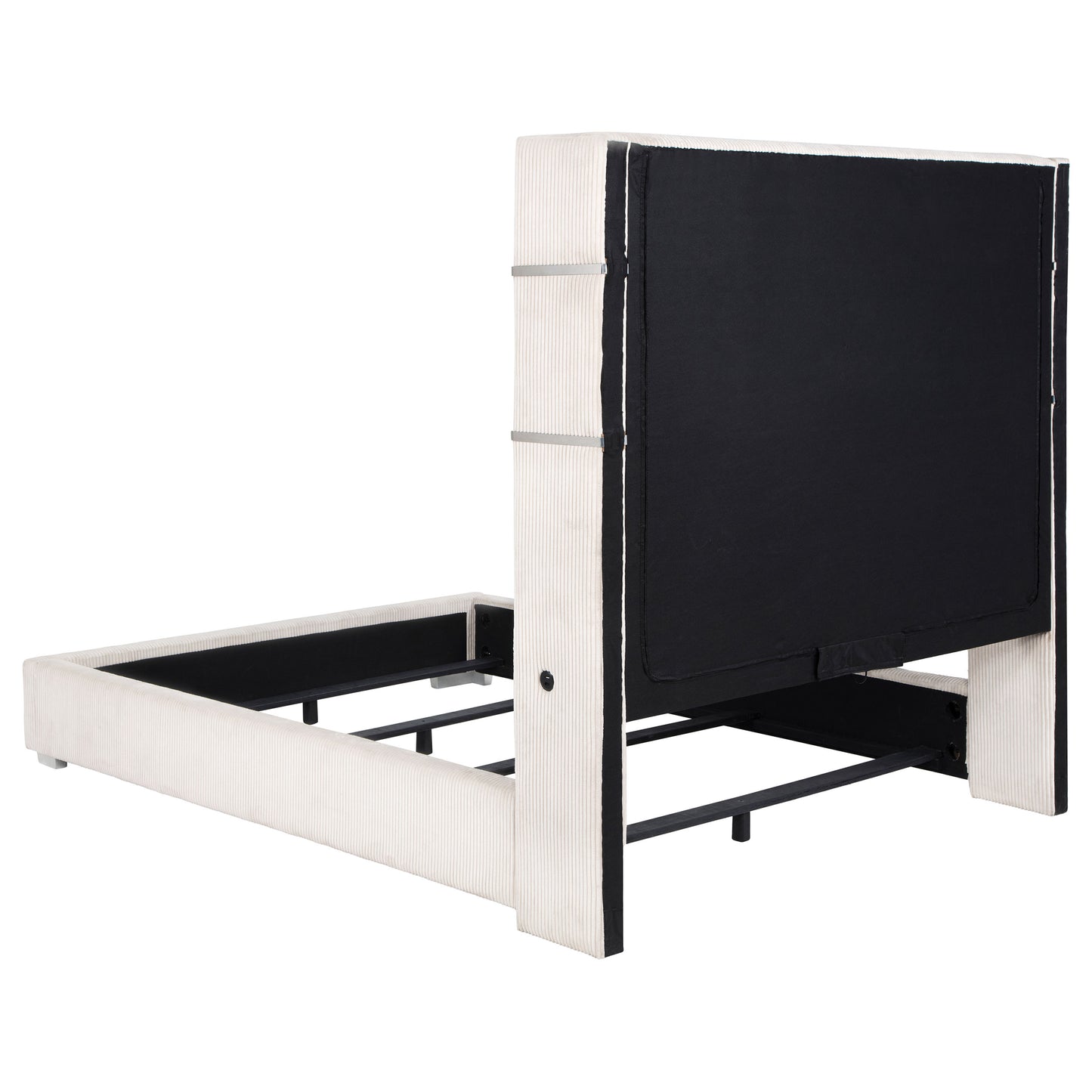 Tisdall Upholstered Queen Bed with Flame Visualizer – Cream