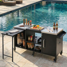K&k 72.4' Large Grill Table for Large Big Green Egg - Black - detail view 5