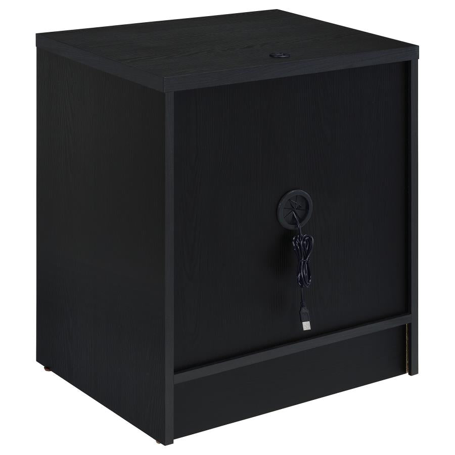 Westpark 2-Drawer Nightstand with LED Lighting & USB Charging – Black