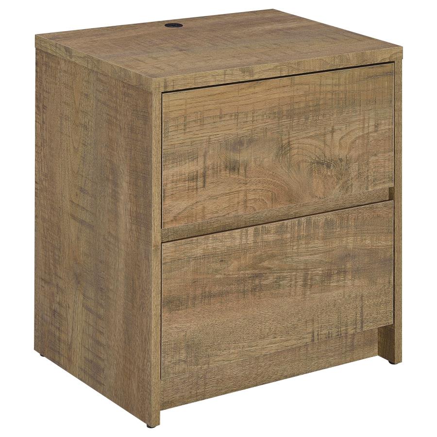 Westpark 2-Drawer Nightstand with LED Lighting & USB Charging – Mango