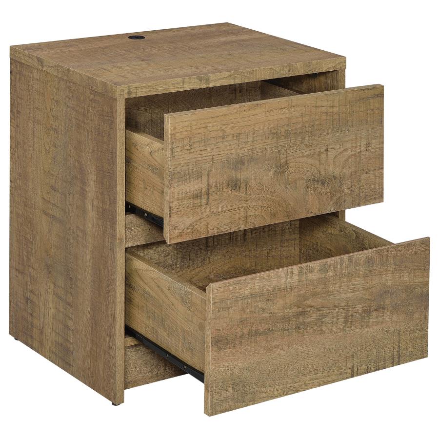 Westpark 2-Drawer Nightstand with LED Lighting & USB Charging – Mango