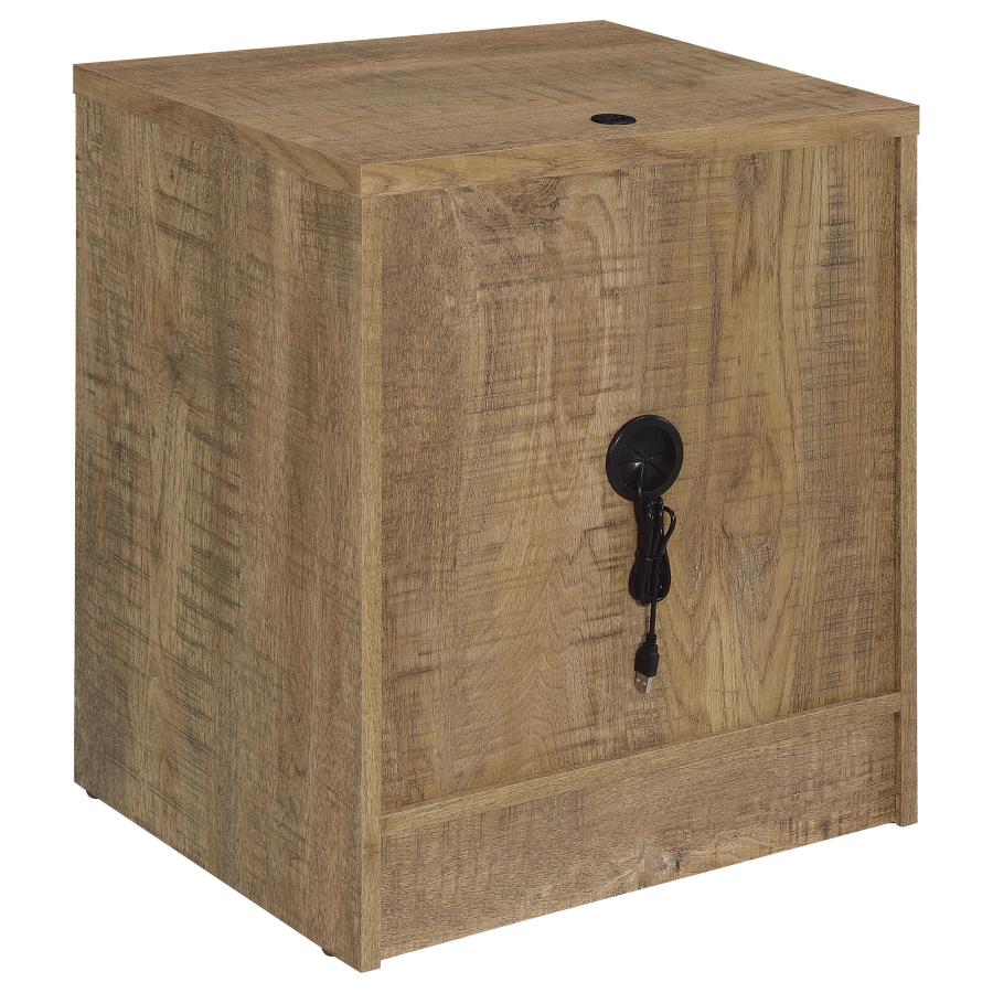 Westpark 2-Drawer Nightstand with LED Lighting & USB Charging – Mango