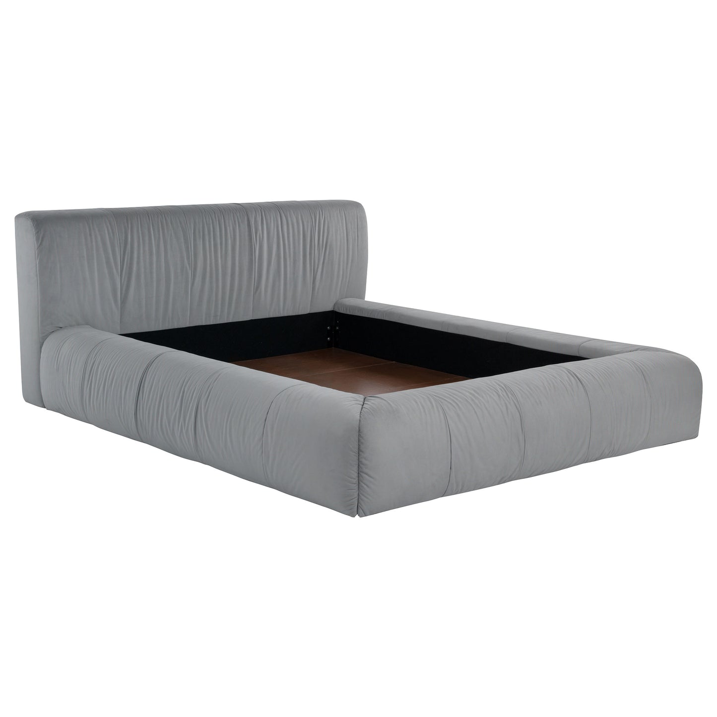 Wilshire Upholstered California King Platform Bed – Dove Grey