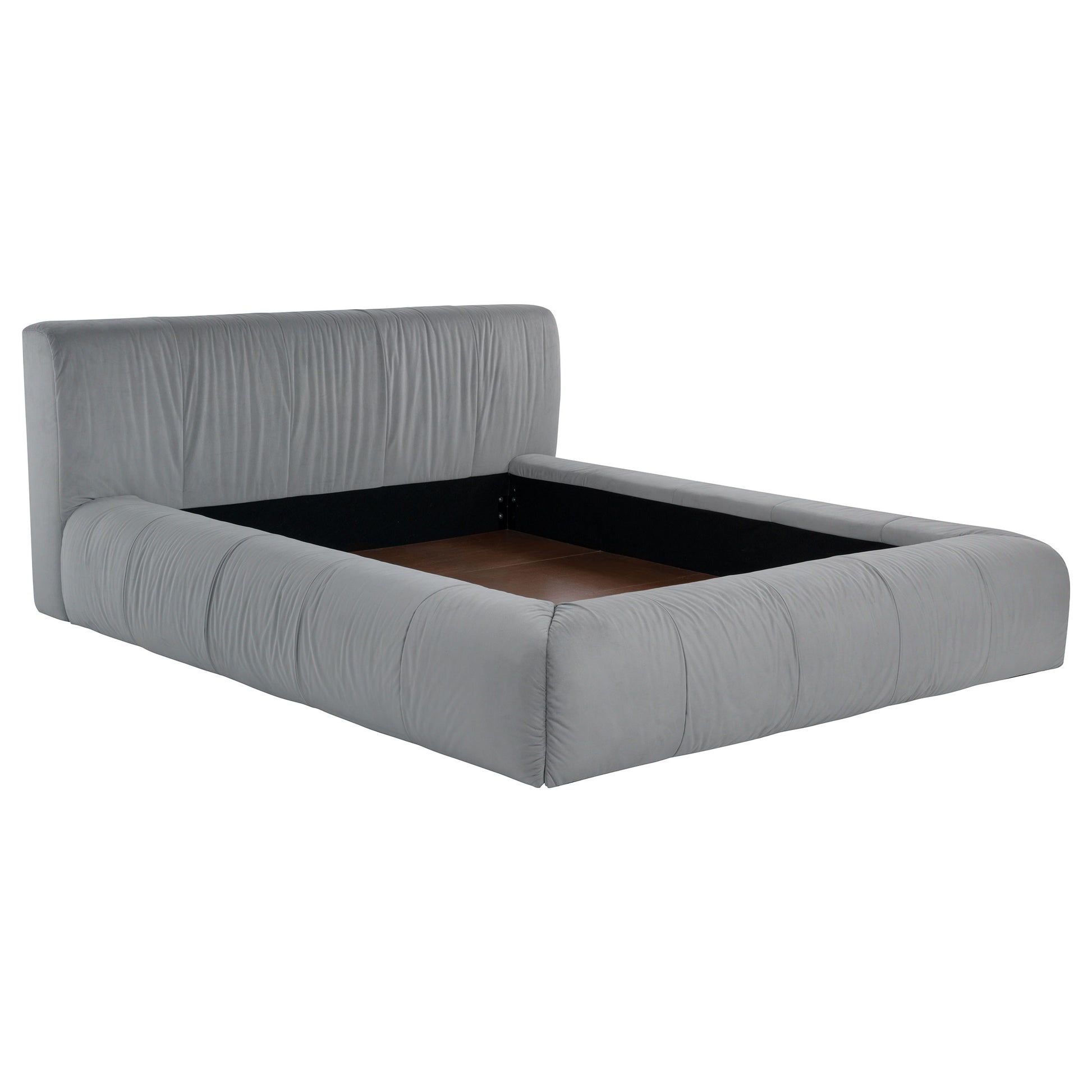 Wilshire Upholstered California King Platform Bed – Dove Grey