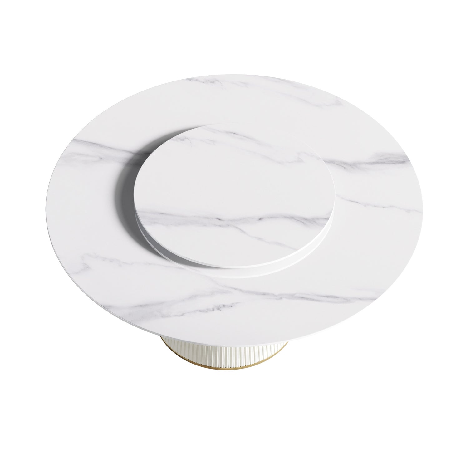 Caspian II 59" Round Modern Faux Marble Dining Table