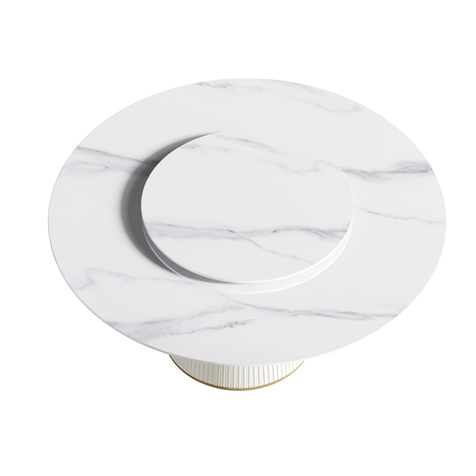 Caspian II 59" Round Modern Faux Marble Dining Table