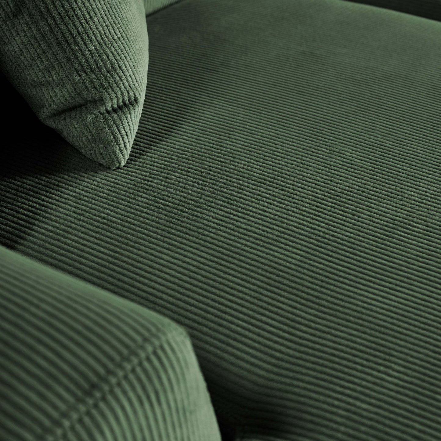Mar Sectional Green Corduroy Sofa (Left Facing) - detail view 4