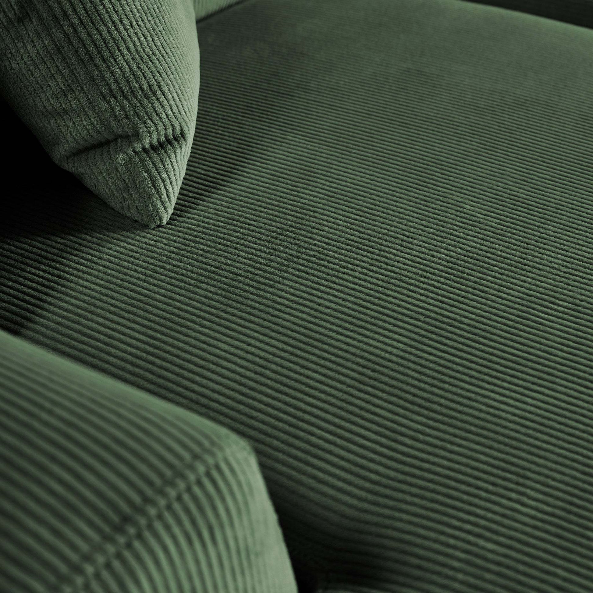 Mar Sectional Green Corduroy Sofa (Left Facing) - detail view 4