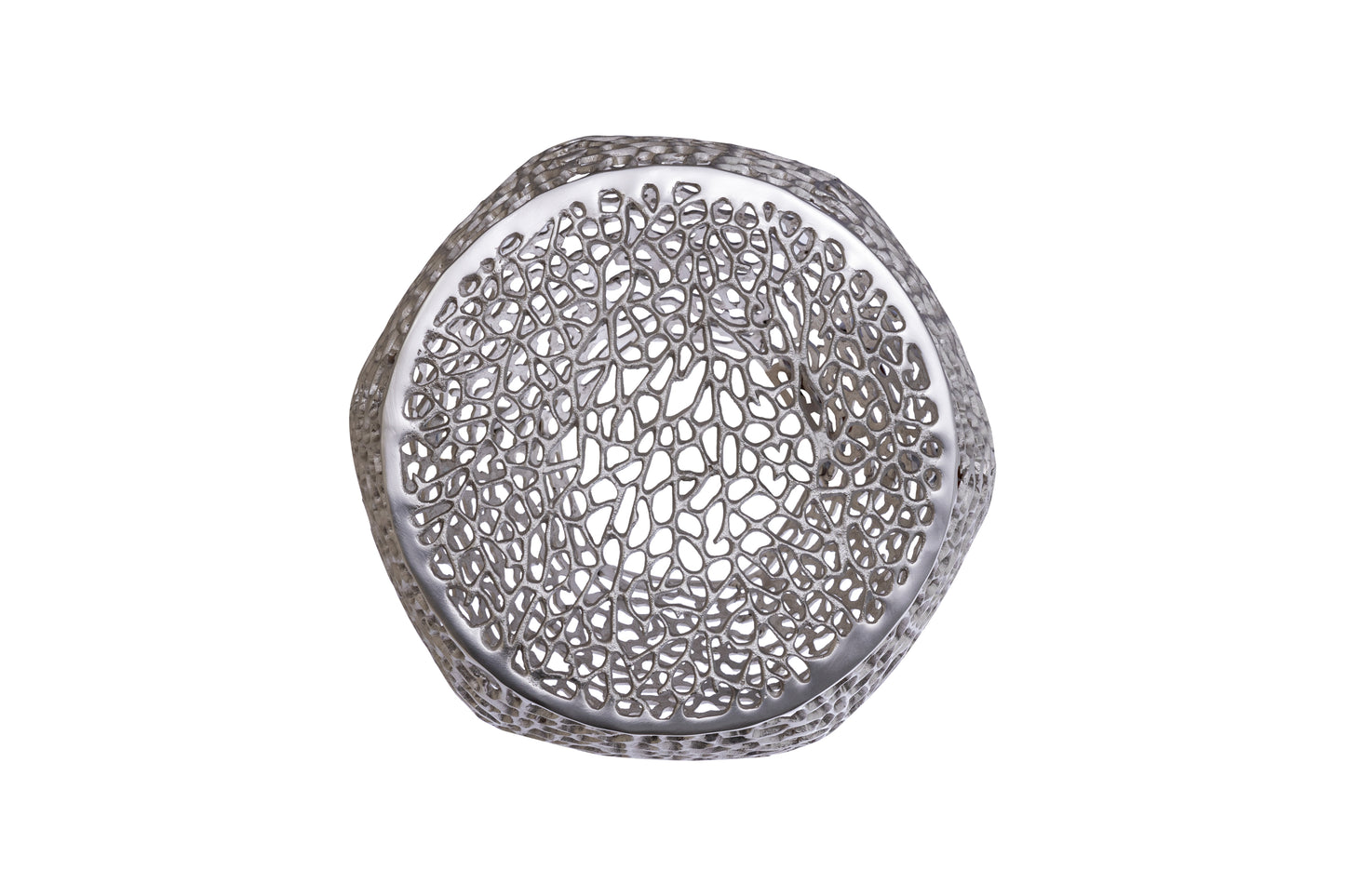 Azriel Aluminum Mesh Side Table, Silver